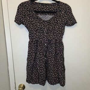 Floral Black and Pink Dress